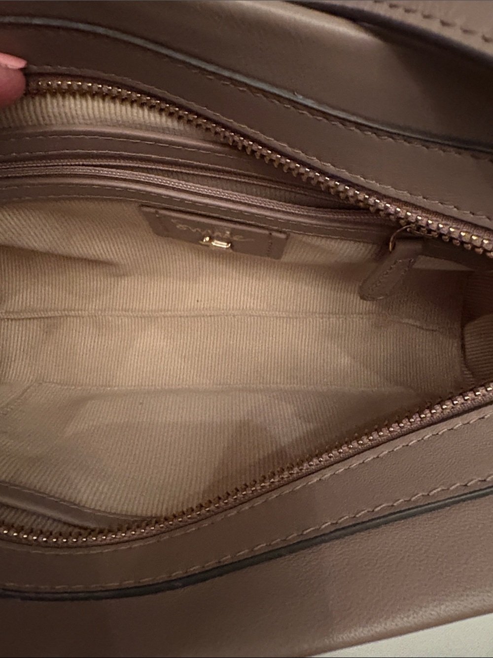 RADLEY LONDON Taupe Leather Crossbody Bag Purse BRS - Picture 3 of 9